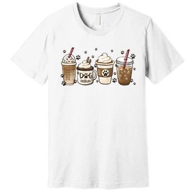 Coffee Cups Funny Dog Mom Cute Dog Paw Coffee Dog Lover Premium T-Shirt