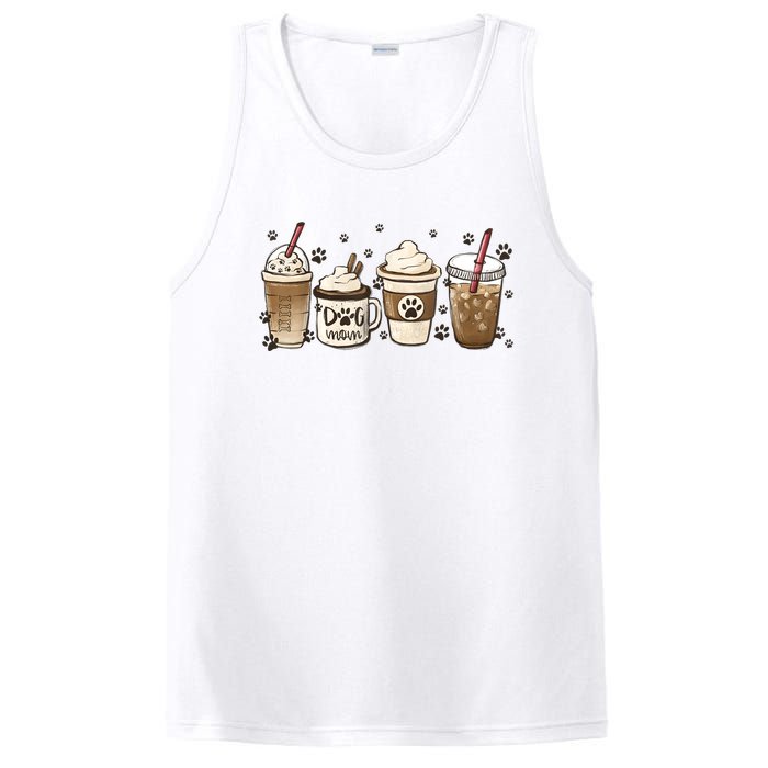 Coffee Cups Funny Dog Mom Cute Dog Paw Coffee Dog Lover PosiCharge Competitor Tank