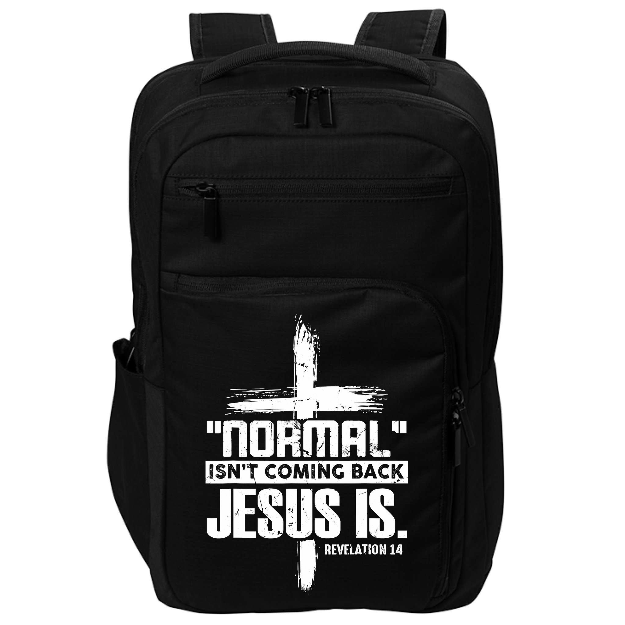 Christian Cross Faith Quote Normal Isn't Coming Back Impact Tech Backpack