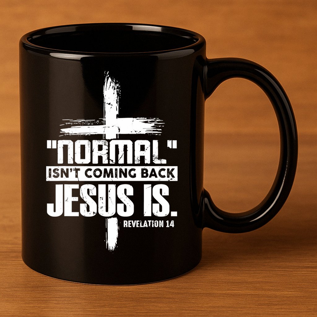 Christian Cross Faith Quote Normal Isn't Coming Back 11oz C Handle Ceramic Mug