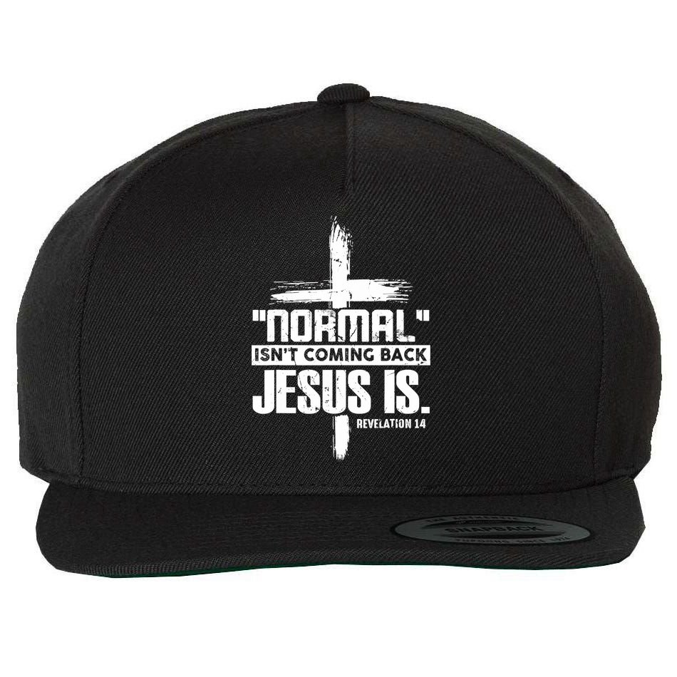 Christian Cross Faith Quote Normal Isn't Coming Back Wool Snapback Cap