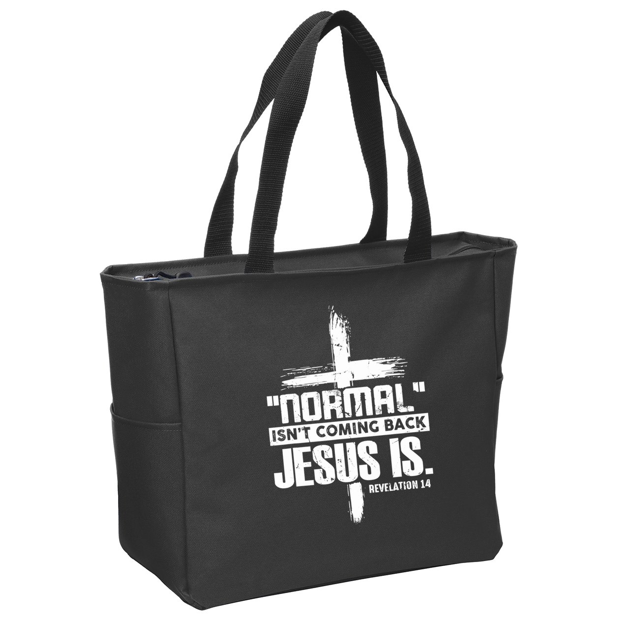 Christian Cross Faith Quote Normal Isn't Coming Back Zip Tote Bag
