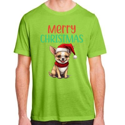 Chihuahua Christmas Funny Dog Santa Xmas Chihuahua Puppy Great Gift Adult ChromaSoft Performance T-Shirt