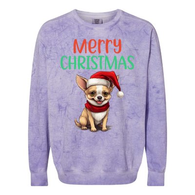 Chihuahua Christmas Funny Dog Santa Xmas Chihuahua Puppy Great Gift Colorblast Crewneck Sweatshirt