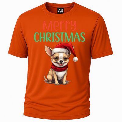 Chihuahua Christmas Funny Dog Santa Xmas Chihuahua Puppy Great Gift Cooling Performance Crew T-Shirt