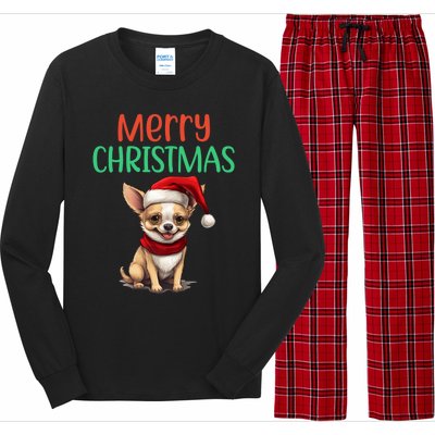 Chihuahua Christmas Funny Dog Santa Xmas Chihuahua Puppy Great Gift Long Sleeve Pajama Set