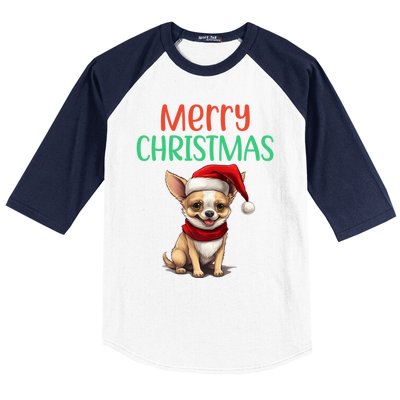 Chihuahua Christmas Funny Dog Santa Xmas Chihuahua Puppy Great Gift Baseball Sleeve Shirt