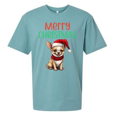 Chihuahua Christmas Funny Dog Santa Xmas Chihuahua Puppy Great Gift Sueded Cloud Jersey T-Shirt