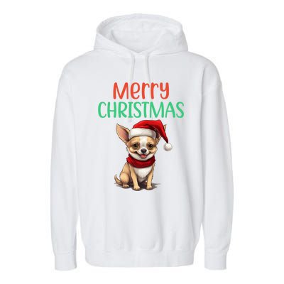 Chihuahua Christmas Funny Dog Santa Xmas Chihuahua Puppy Great Gift Garment-Dyed Fleece Hoodie