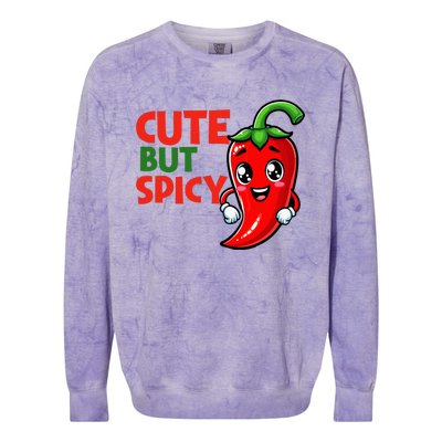 Cute Chili Funny Cute But Spicy Colorblast Crewneck Sweatshirt