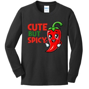 Cute Chili Funny Cute But Spicy Kids Long Sleeve Shirt