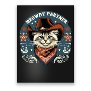 Cat Cowboy Funny Mashup Meowdy Partner Western Countries Poster