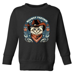 Cat Cowboy Funny Mashup Meowdy Partner Western Countries Toddler Sweatshirt