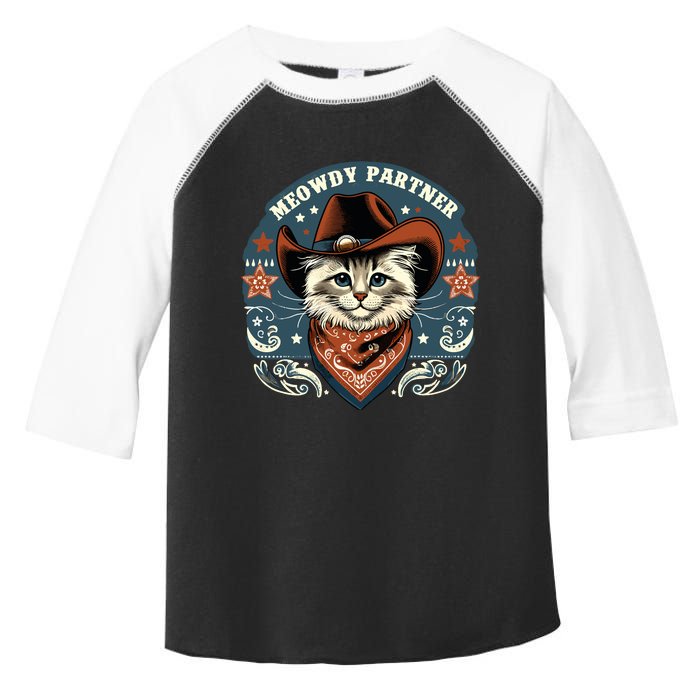 Cat Cowboy Funny Mashup Meowdy Partner Western Countries Toddler Fine Jersey T-Shirt