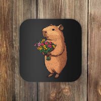 Cute Capybara Flower Bouquet Coaster