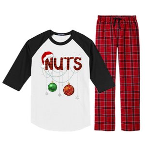 Couples Christmas Funny Christmas Gift For Couples Chest Nuts Boyfriend Husband Raglan Sleeve Pajama Set