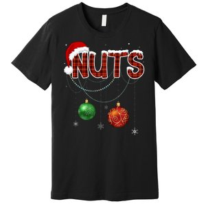 Couples Christmas Funny Christmas Gift For Couples Chest Nuts Boyfriend Husband Premium T-Shirt