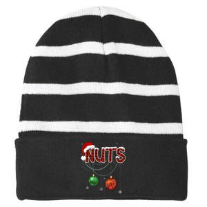 Couples Christmas Funny Christmas Gift For Couples Chest Nuts Boyfriend Husband Striped Beanie with Solid Band