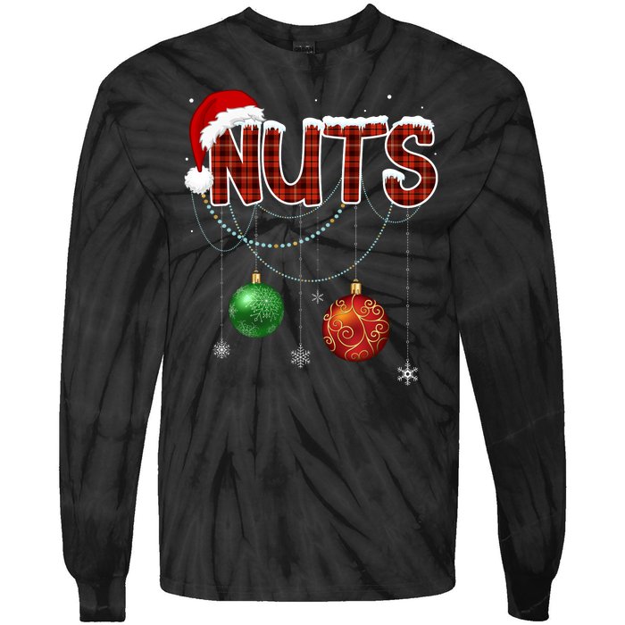 Couples Christmas Funny Christmas Gift For Couples Chest Nuts Boyfriend Husband Tie-Dye Long Sleeve Shirt