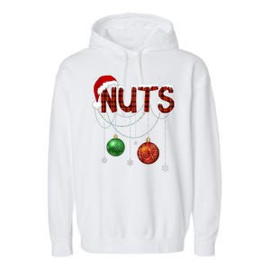 Couples Christmas Funny Christmas Gift For Couples Chest Nuts Boyfriend Husband Garment-Dyed Fleece Hoodie