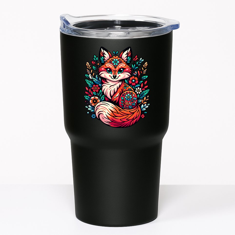 Cute Cottagecore Floral Fox Aesthetic Girl Wo Graphic Tumbler