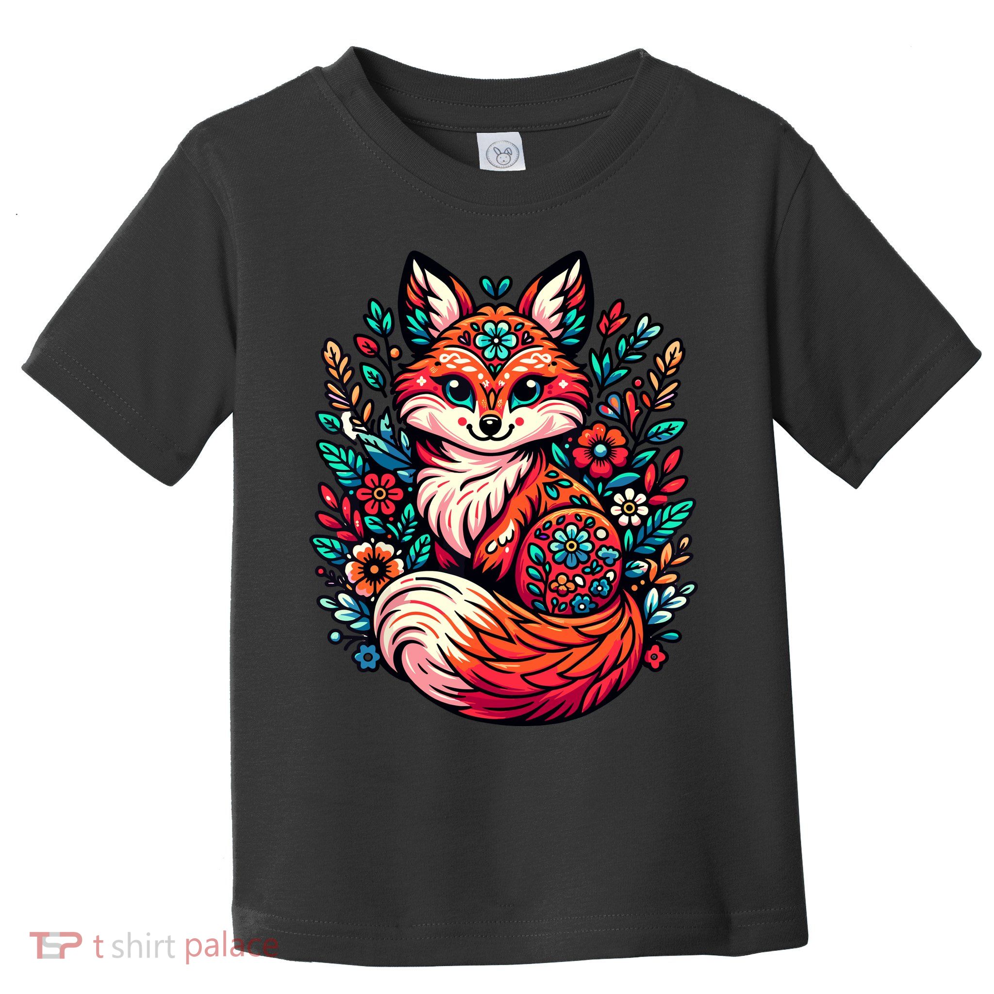 Cute Cottagecore Floral Fox Aesthetic Girl Wo Graphic Toddler T-Shirt