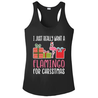 Cute Christmas Flamingo I Want A Flamingo Cool Gift Ladies PosiCharge Competitor Racerback Tank