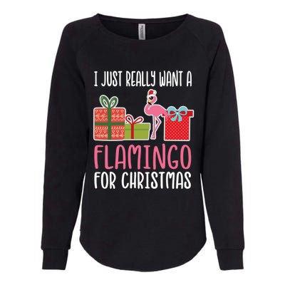 Cute Christmas Flamingo I Want A Flamingo Cool Gift Womens California Wash Sweatshirt