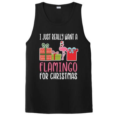 Cute Christmas Flamingo I Want A Flamingo Cool Gift PosiCharge Competitor Tank