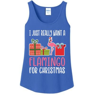 Cute Christmas Flamingo I Want A Flamingo Cool Gift Ladies Essential Tank