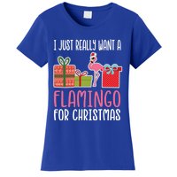 Cute Christmas Flamingo I Want A Flamingo Cool Gift Women's T-Shirt