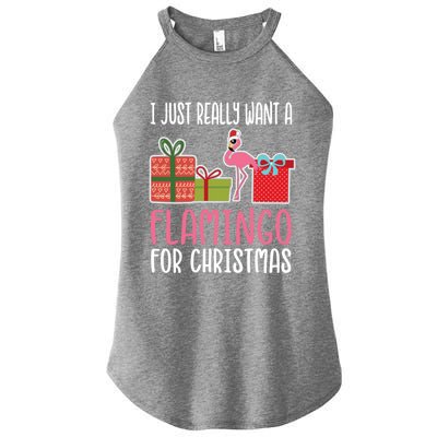 Cute Christmas Flamingo I Want A Flamingo Cool Gift Women's Perfect Tri Rocker Tank