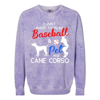 Cane Corso Funny Baseball Dog Owner Lover Xmas Gift Colorblast Crewneck Sweatshirt