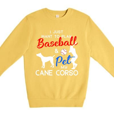 Cane Corso Funny Baseball Dog Owner Lover Xmas Gift Premium Crewneck Sweatshirt