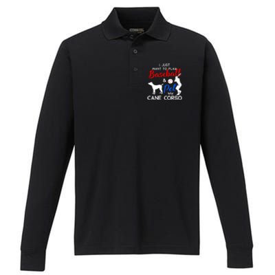 Cane Corso Funny Baseball Dog Owner Lover Xmas Gift Performance Long Sleeve Polo