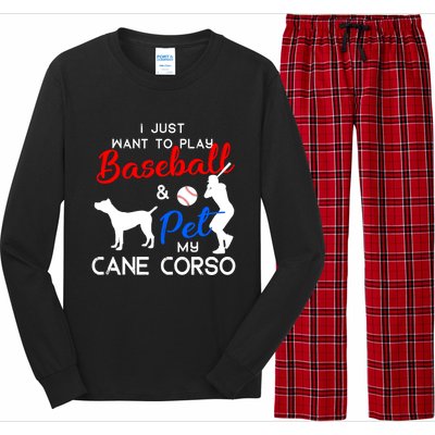 Cane Corso Funny Baseball Dog Owner Lover Xmas Gift Long Sleeve Pajama Set