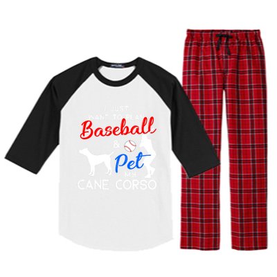 Cane Corso Funny Baseball Dog Owner Lover Xmas Gift Raglan Sleeve Pajama Set