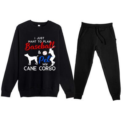 Cane Corso Funny Baseball Dog Owner Lover Xmas Gift Premium Crewneck Sweatsuit Set