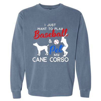 Cane Corso Funny Baseball Dog Owner Lover Xmas Gift Garment-Dyed Sweatshirt