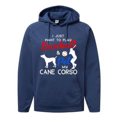 Cane Corso Funny Baseball Dog Owner Lover Xmas Gift Performance Fleece Hoodie