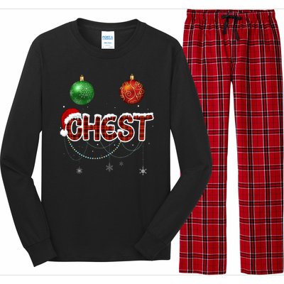 Couples Christmas Funny Christmas Gift For Couples Chest Nuts Girlfriend Wife Long Sleeve Pajama Set