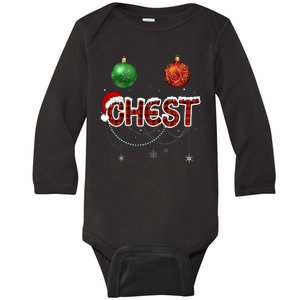 Couples Christmas Funny Christmas Gift For Couples Chest Nuts Girlfriend Wife Baby Long Sleeve Bodysuit