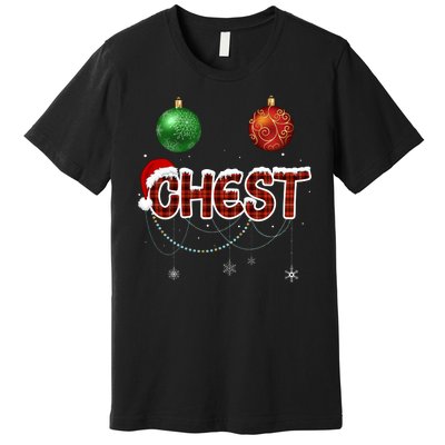 Couples Christmas Funny Christmas Gift For Couples Chest Nuts Girlfriend Wife Premium T-Shirt