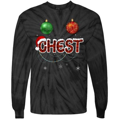 Couples Christmas Funny Christmas Gift For Couples Chest Nuts Girlfriend Wife Tie-Dye Long Sleeve Shirt