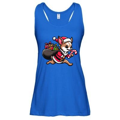 Chihuahua Christmas Funny Dog Santa Claus Gift Ladies Essential Flowy Tank