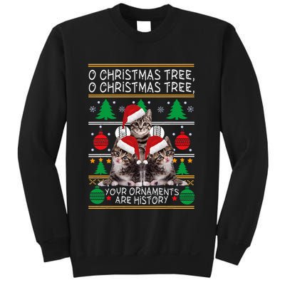 Cats Christmas Funny Ornaments Pajama Family Sweatshirt