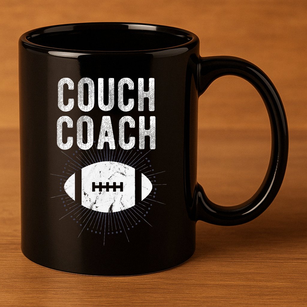 Couch Coach Football 11oz C Handle Ceramic Mug