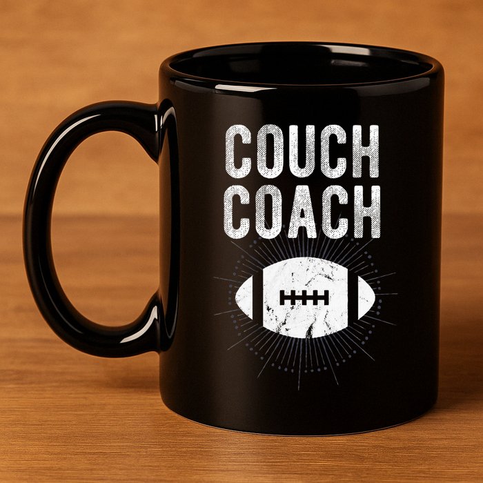 Couch Coach Football 11oz C Handle Ceramic Mug