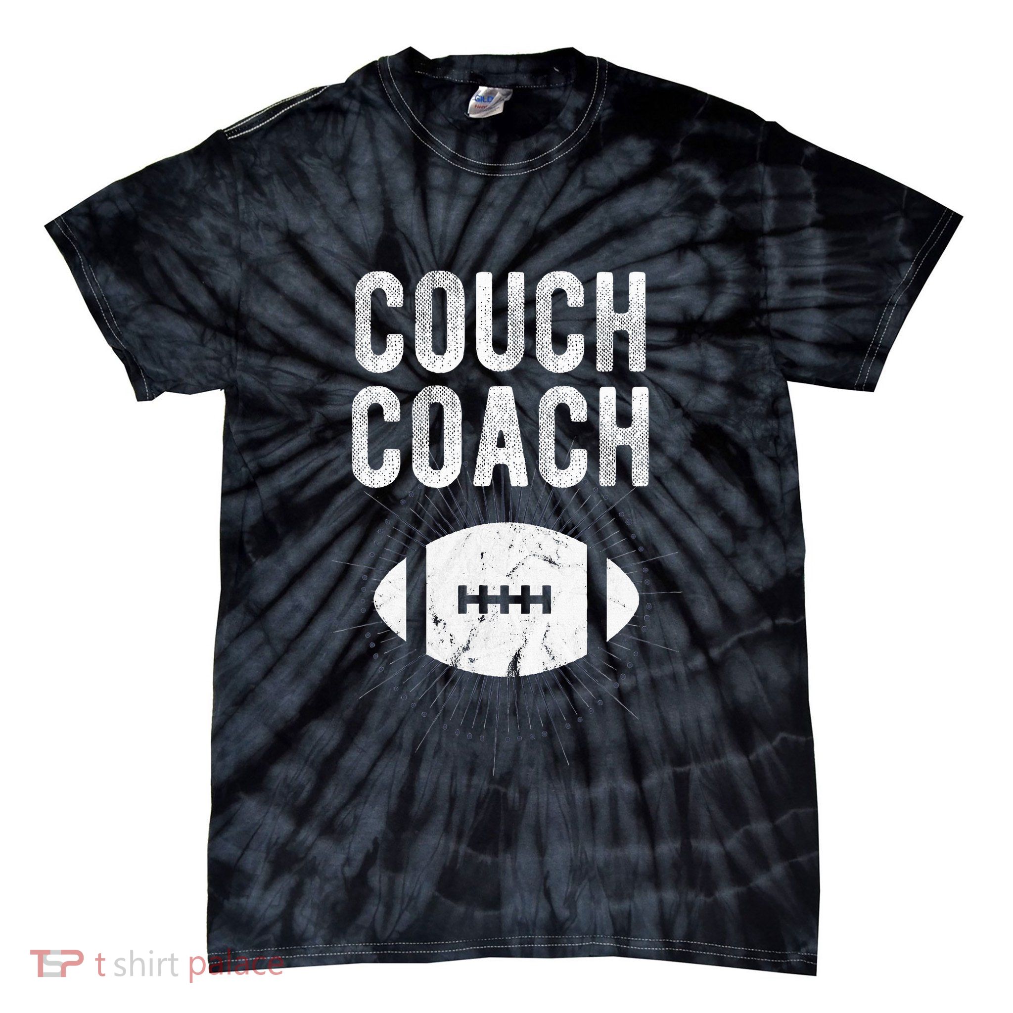 Couch Coach Football Tie-Dye T-Shirt