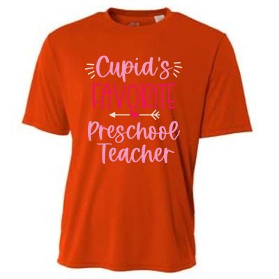 Cute Cupid's Favorite Preschool Teacher Valentine's Day Gift Cooling Performance Crew T-Shirt